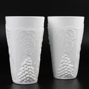 Indiana Glass Colony Harvest Milk Glass Tumblers set of 2